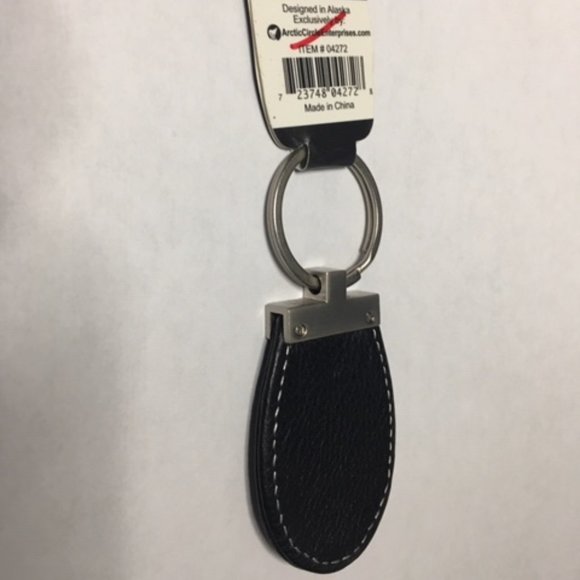 Alaska Summit Leather Keychain w/Silver Toned Hardware 3.5" - Picture 6 of 8